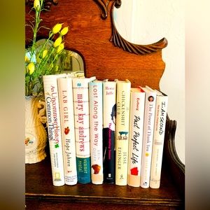 Lot of 9 Books Curated white Cream Home Decor Book set Library Hardcover